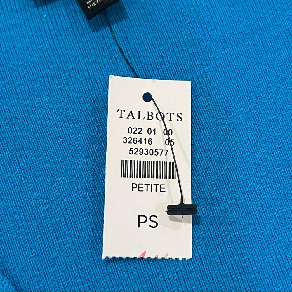 NWT Talbots Kelly Cardigan Sweater Blue PS Small Petite Elbow Length V-Neck - Picture 11 of 16